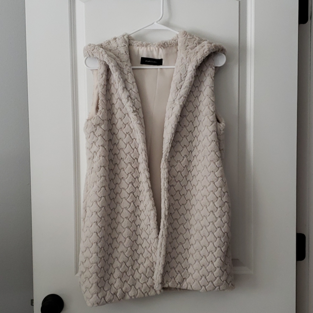 Muni basic faux fur long vest